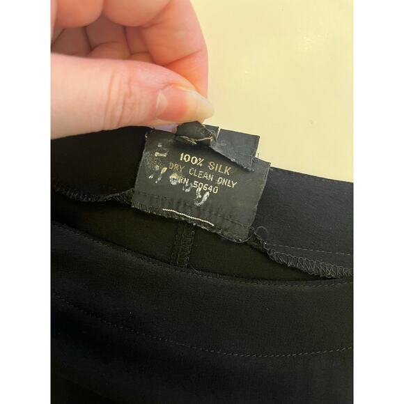 Jonathan Martin 100% Silk Blouse Medium Top Black Dolman Sleeve Timeless Vintage - Picture 9 of 11